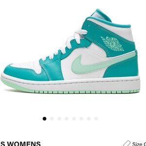 NIKE AIR JORDAN 1 Womens• Washed  Teal and White Sneakers